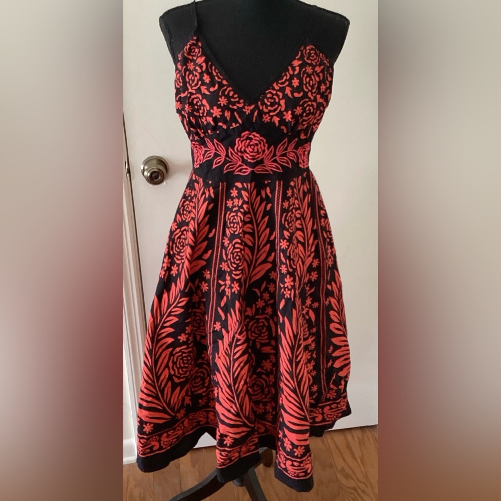 Magic Dress with Red Floral Design